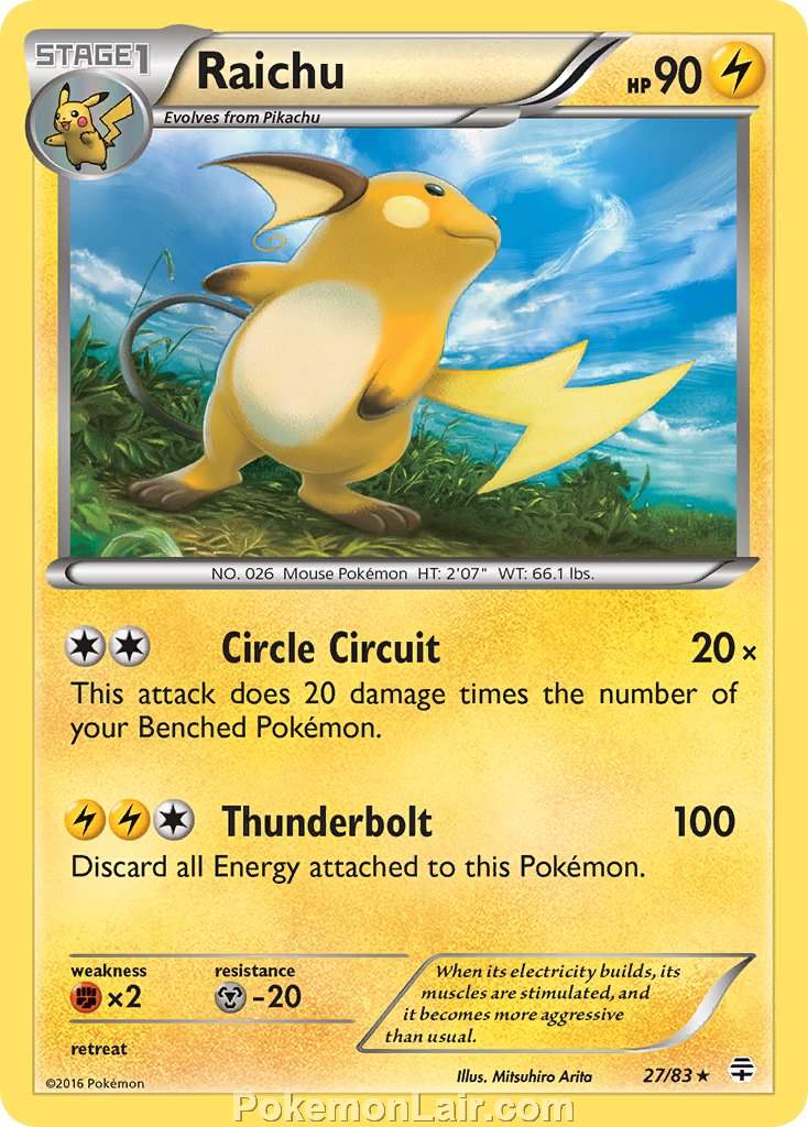 2016 Pokemon Trading Card Game Generations Price List – 27 Raichu