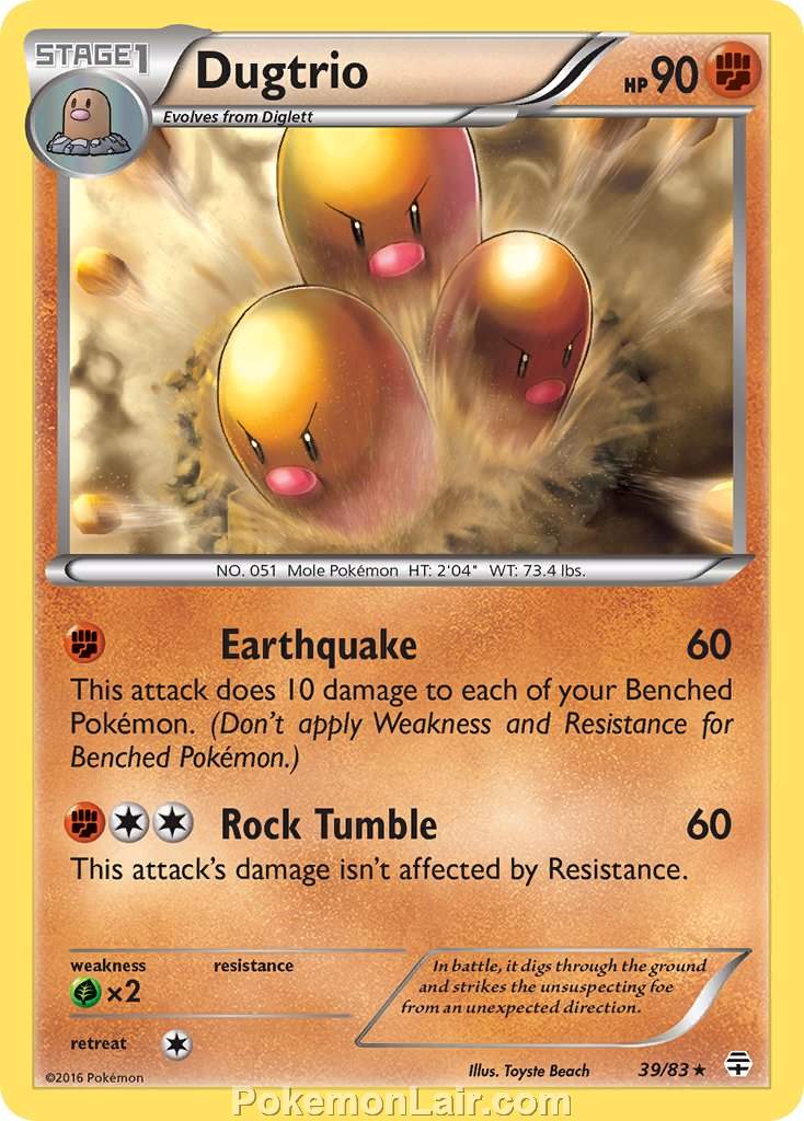 2016 Pokemon Trading Card Game Generations Price List – 39 Dugtrio