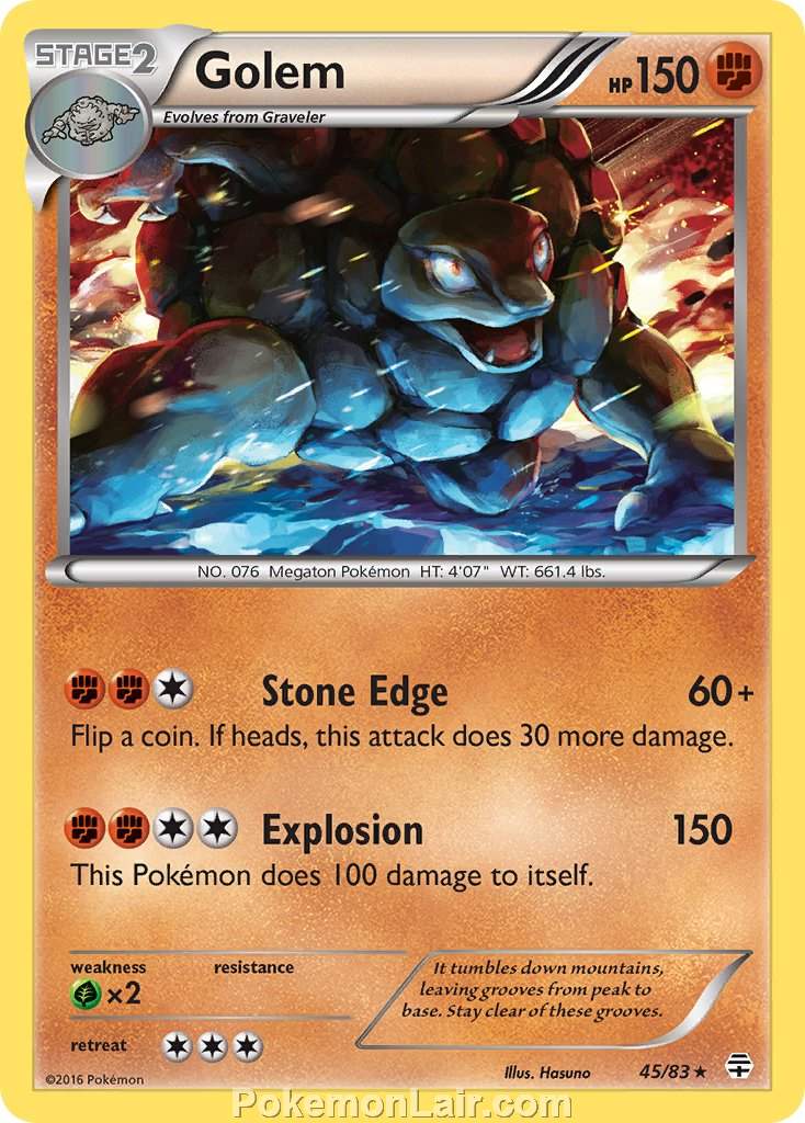 2016 Pokemon Trading Card Game Generations Price List – 45 Golem