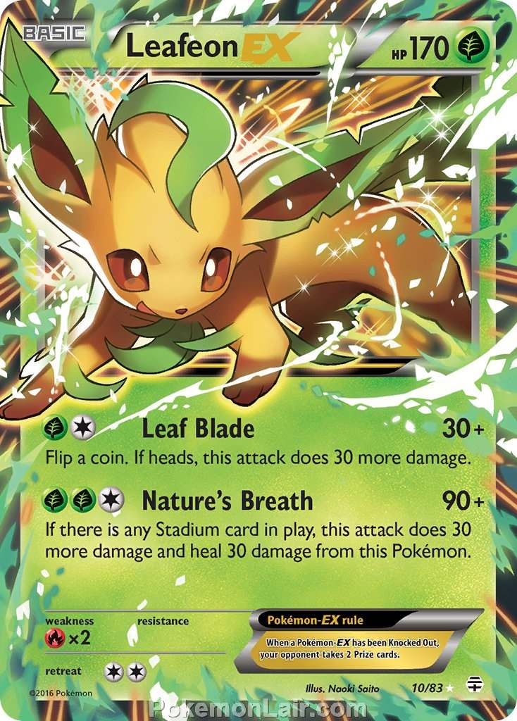 2016 Pokemon Trading Card Game Generations Set – 10 Leafeon EX