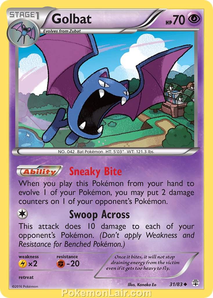 2016 Pokemon Trading Card Game Generations Set – 31 Golbat