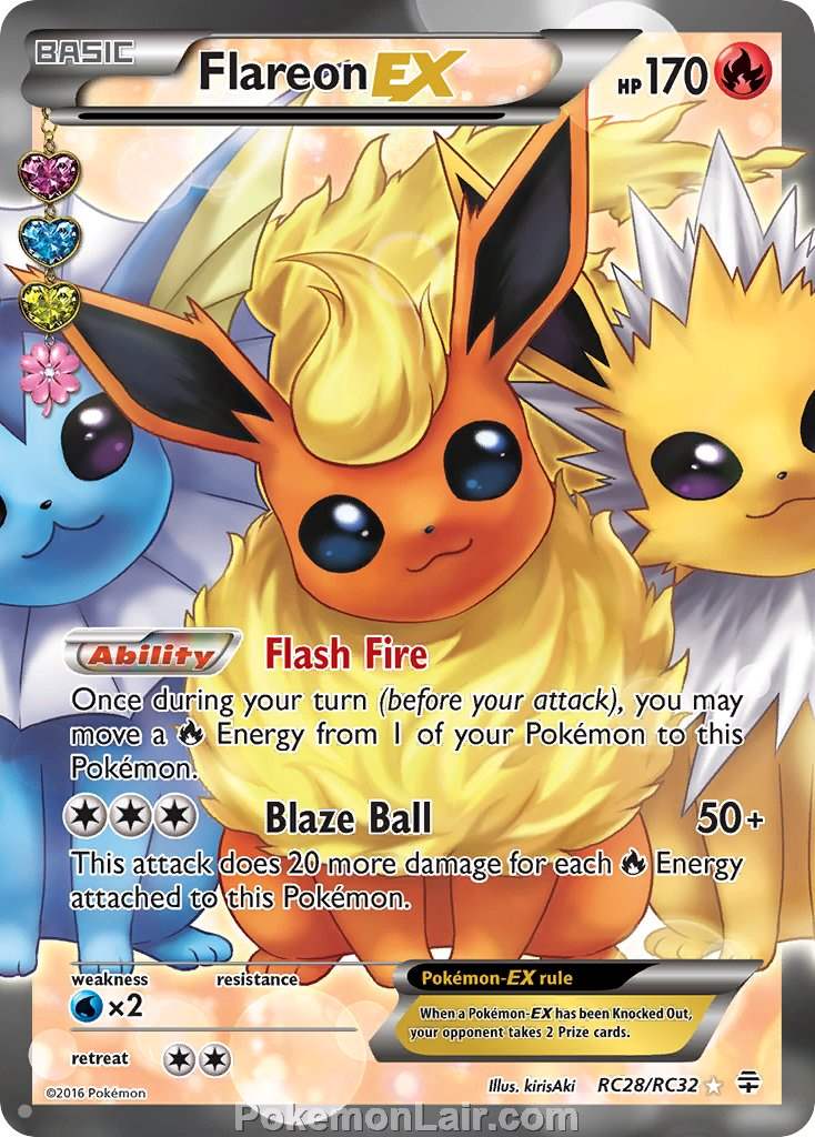 2016 Pokemon Trading Card Game Generations Set – RC28 Flareon EX