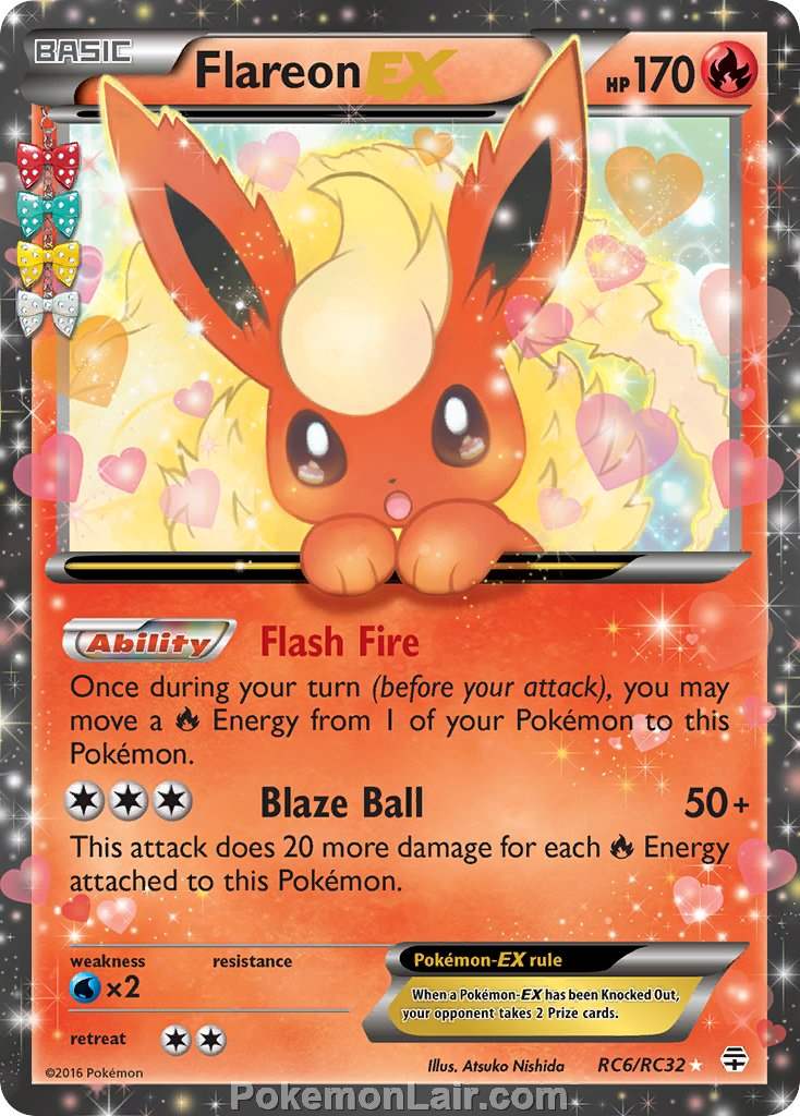 2016 Pokemon Trading Card Game Generations Set – RC6 Flareon EX