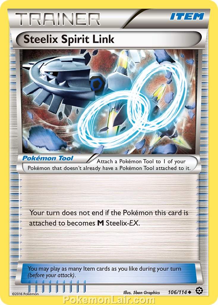 2016 Pokemon Trading Card Game Steam Siege Price List – 106 Steelix Spirit Link