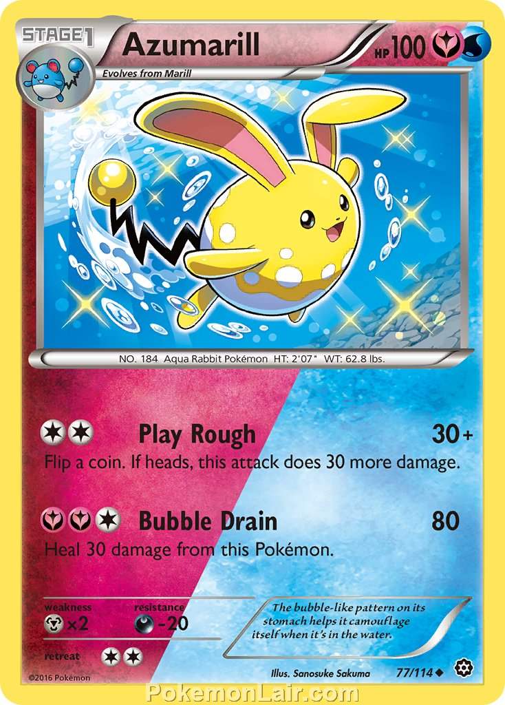 2016 Pokemon Trading Card Game Steam Siege Price List – 77 Azumarill