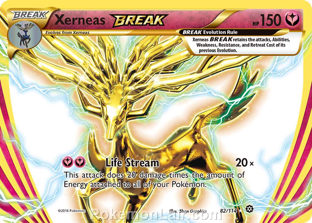 2016 Pokemon Trading Card Game Steam Siege Price List – 82 Xerneas Break