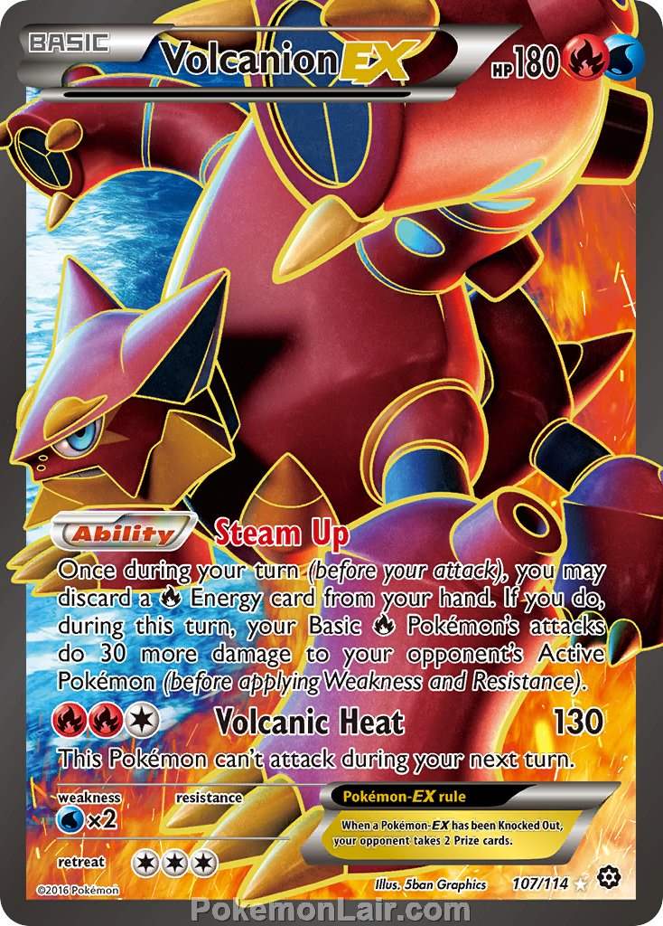 2016 Pokemon Trading Card Game Steam Siege Set – 107 Volcanion EX