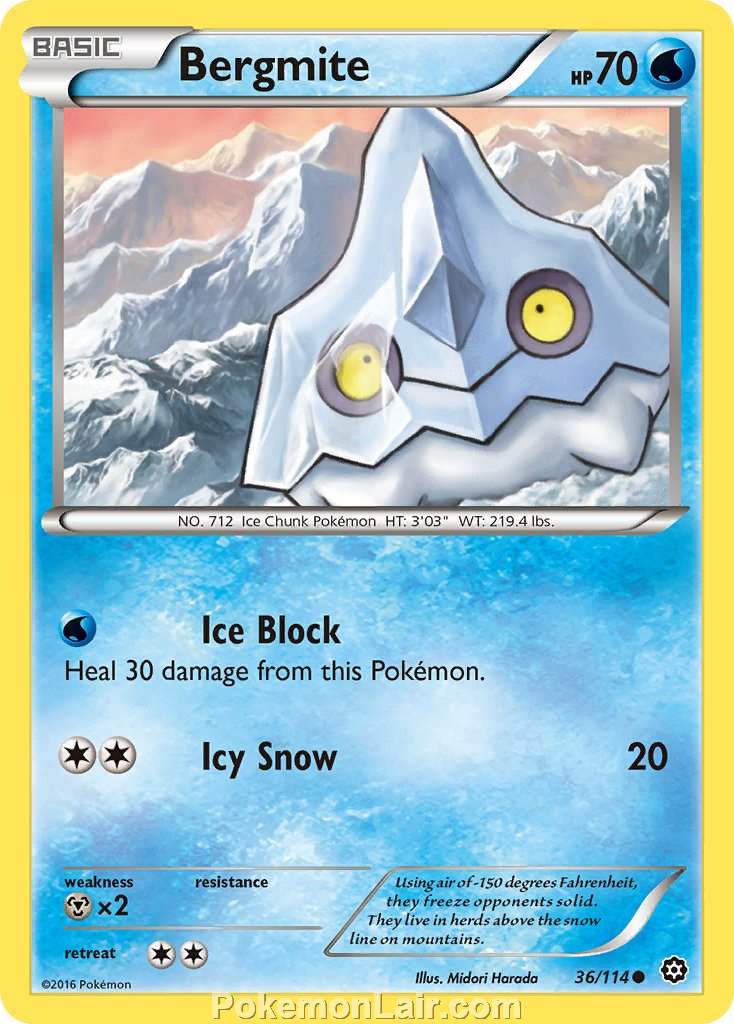 2016 Pokemon Trading Card Game Steam Siege Set – 36 Bergmite