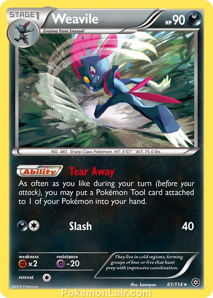 2016 Pokemon Trading Card Game Steam Siege Set – 61 Weavile