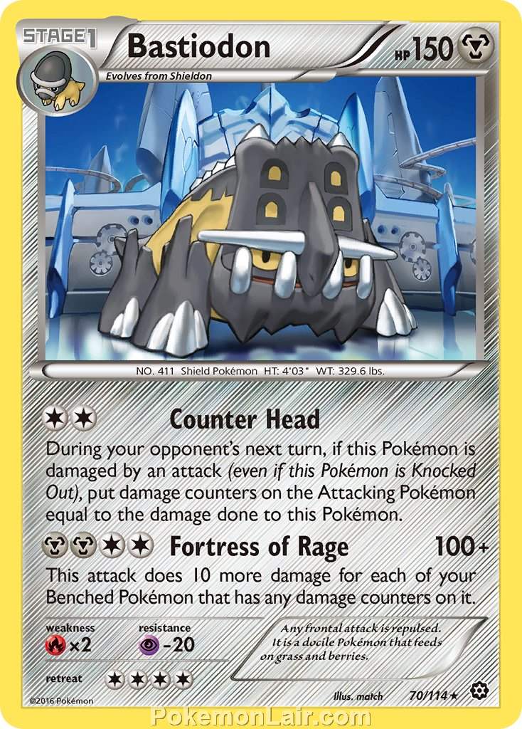 2016 Pokemon Trading Card Game Steam Siege Set – 70 Bastiodon