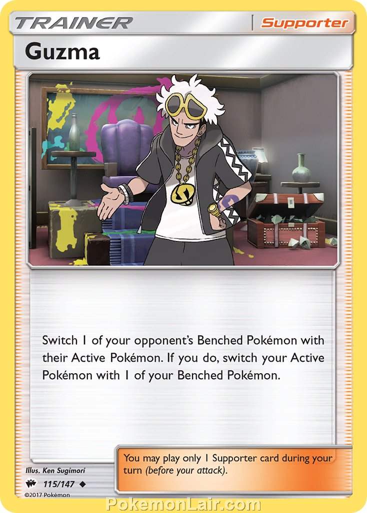 2017 Pokemon Trading Card Game Burning Shadows Price List – 115 Guzma