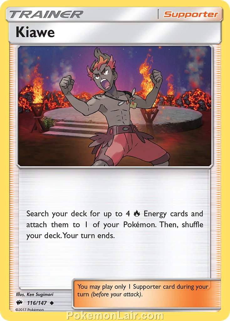 2017 Pokemon Trading Card Game Burning Shadows Price List – 116 Kiawe