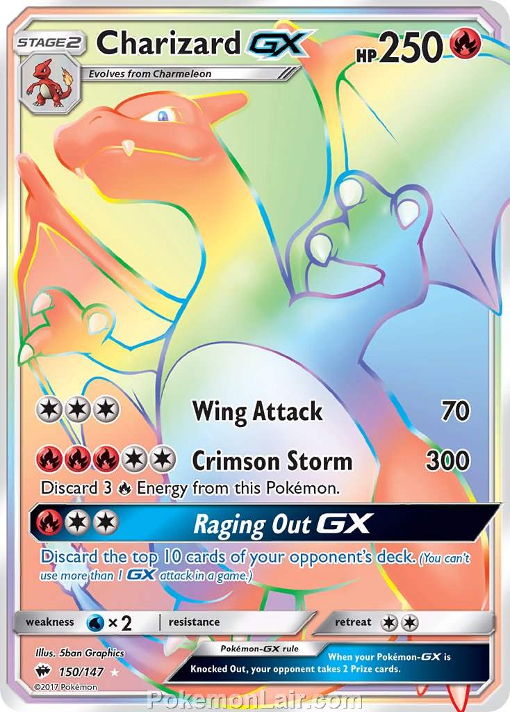 2017 Pokemon Trading Card Game Burning Shadows Price List – 150 Charizard GX