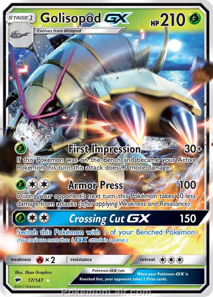 2017 Pokemon Trading Card Game Burning Shadows Price List – 17 Golisopod GX