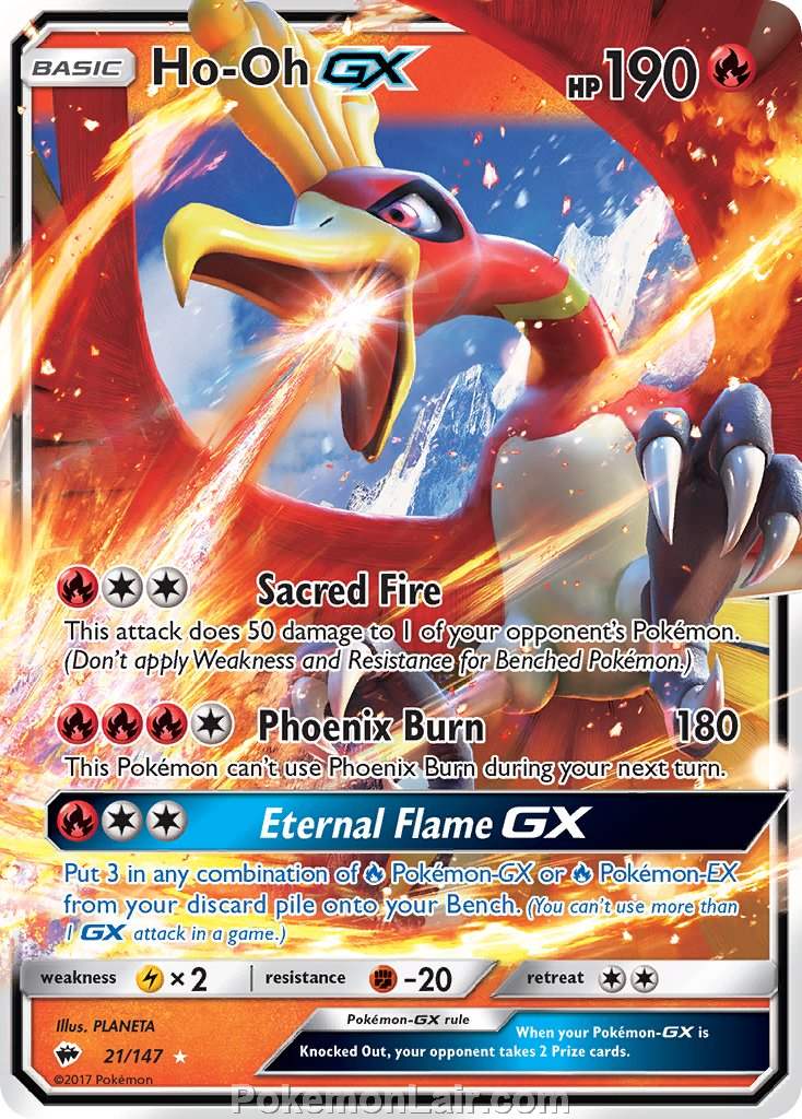 2017 Pokemon Trading Card Game Burning Shadows Price List – 21 Ho oh GX