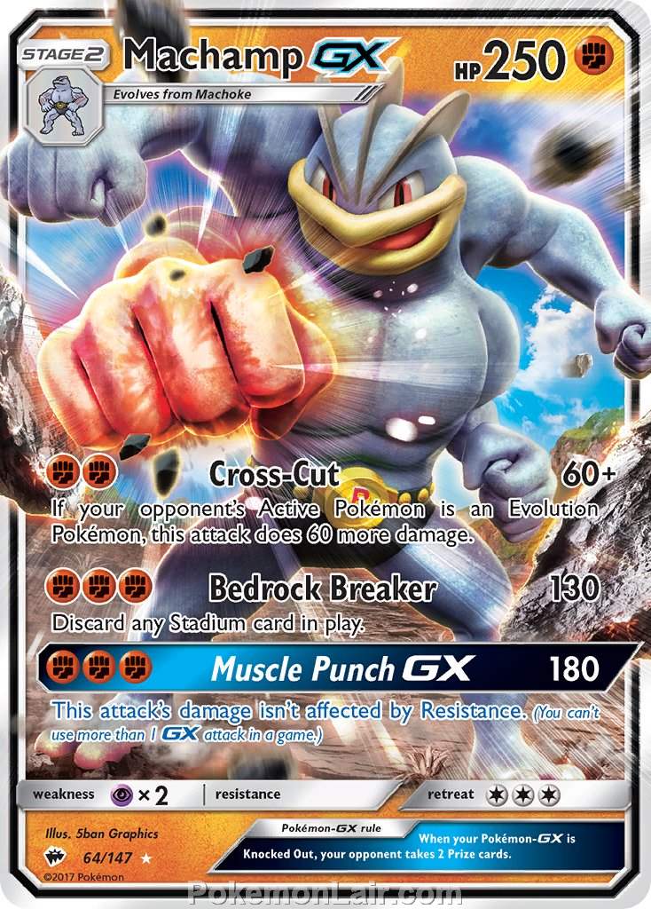 2017 Pokemon Trading Card Game Burning Shadows Price List – 64 Machamp GX