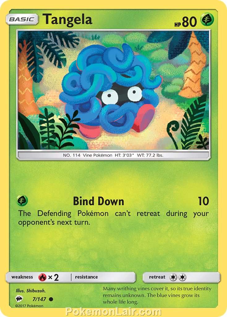 2017 Pokemon Trading Card Game Burning Shadows Price List – 7 Tangela