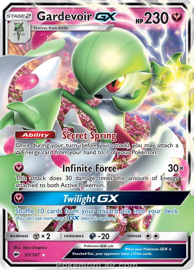 2017 Pokemon Trading Card Game Burning Shadows Price List – 93 Gardevoir GX