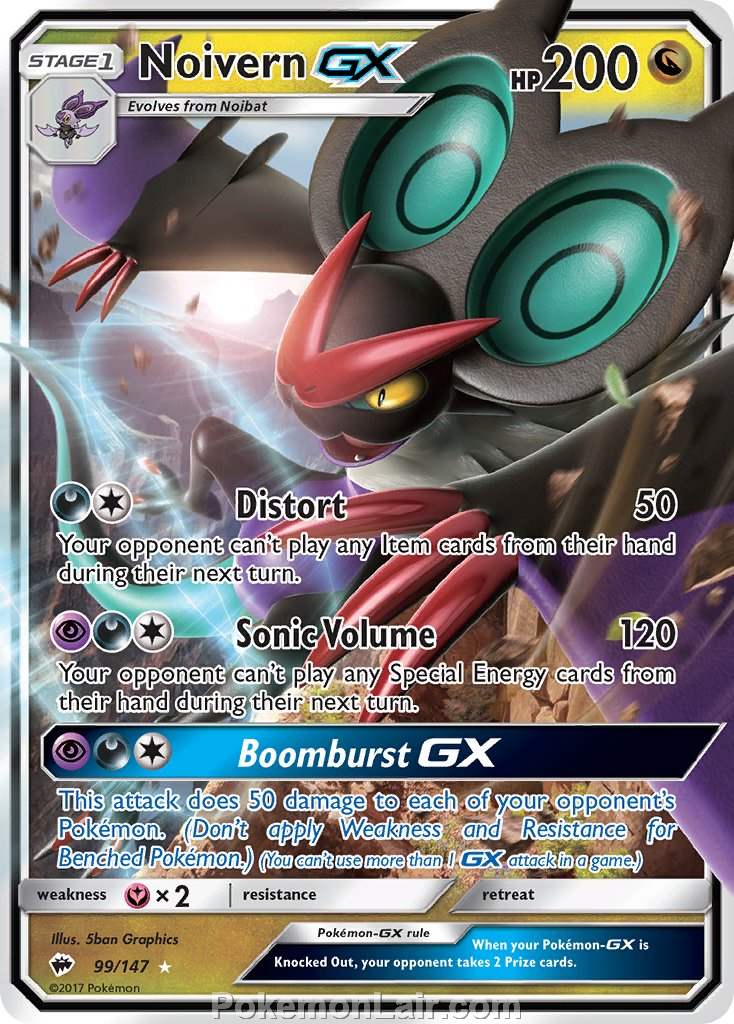 2017 Pokemon Trading Card Game Burning Shadows Price List – 99 Noivern GX