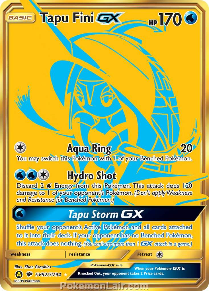 2017 Pokemon Trading Card Game Burning Shadows Price List – SV92 Tapu Fini GX