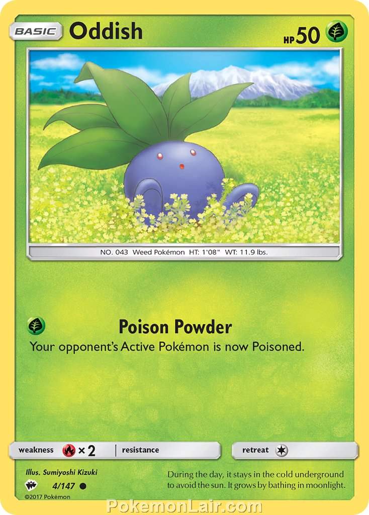 2017 Pokemon Trading Card Game Burning Shadows Set – 4 Oddish