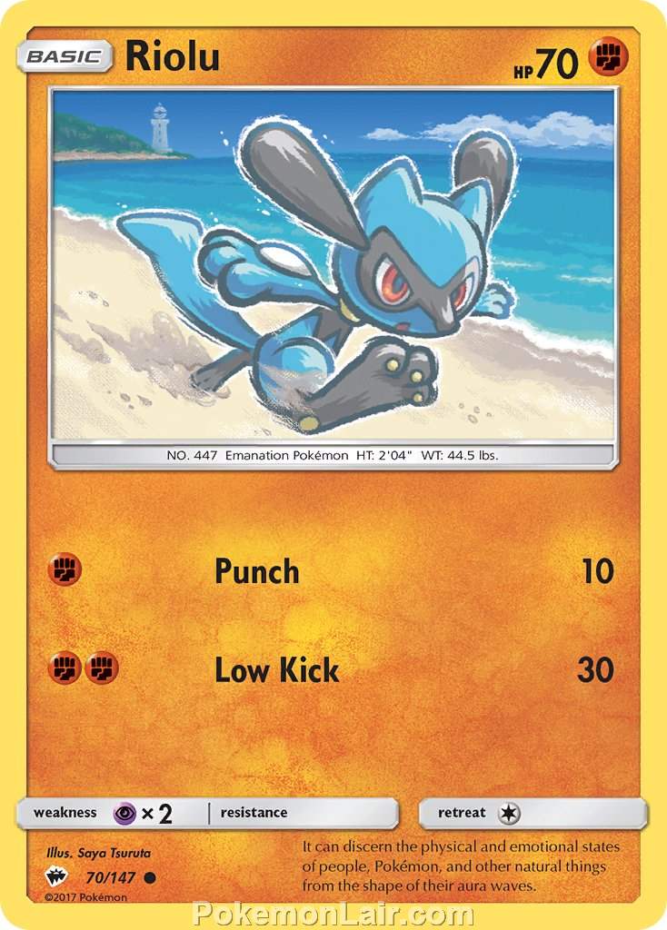 2017 Pokemon Trading Card Game Burning Shadows Set – 70 Riolu