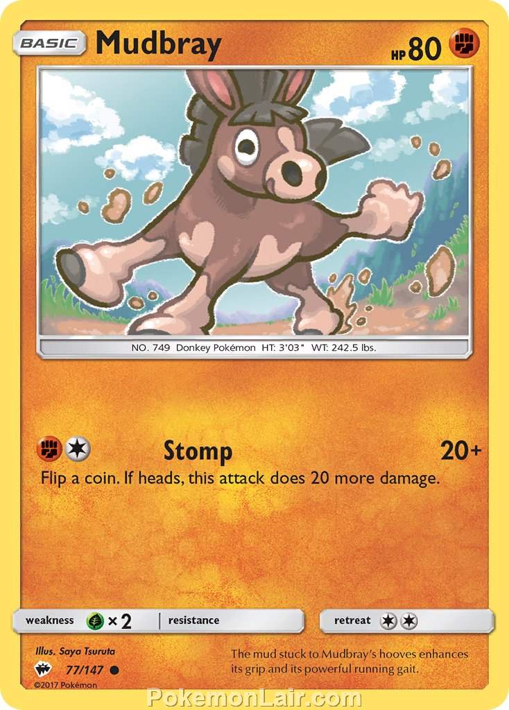 2017 Pokemon Trading Card Game Burning Shadows Set – 77 Mudbray