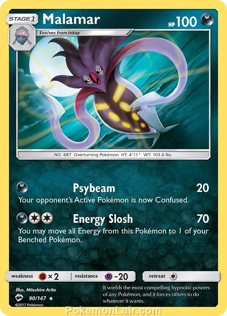 2017 Pokemon Trading Card Game Burning Shadows Set – 90 Malamar