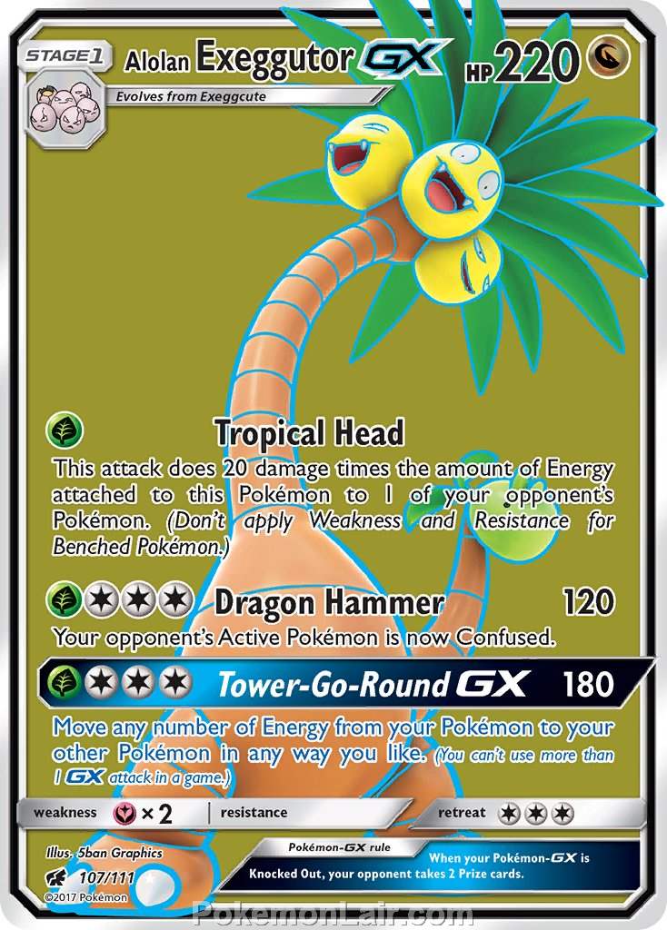 2017 Pokemon Trading Card Game Crimson Invasion Price List – 107 Alolan Exeggutor GX