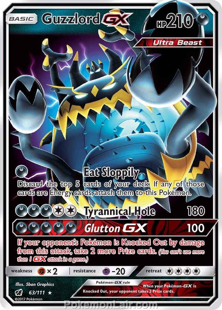 2017 Pokemon Trading Card Game Crimson Invasion Price List – 63 Guzzlord GX