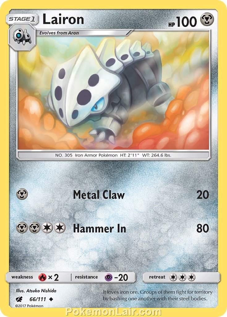 2017 Pokemon Trading Card Game Crimson Invasion Price List – 66 Lairon