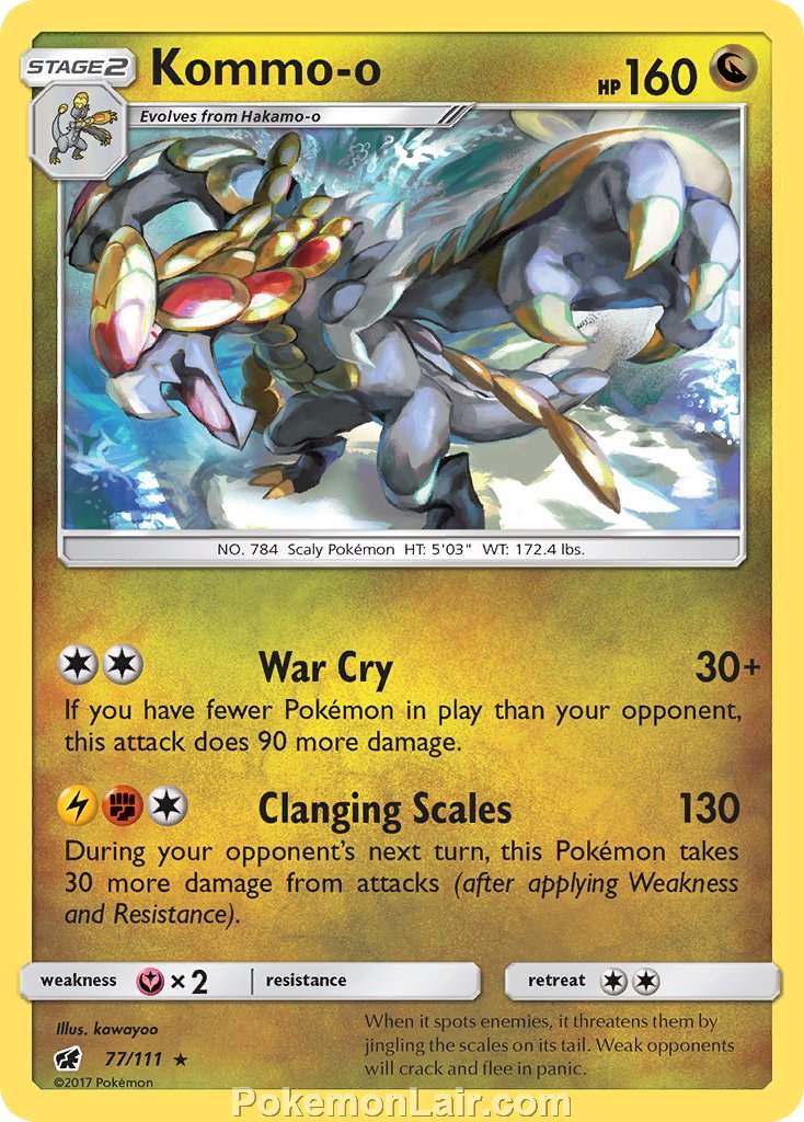 2017 Pokemon Trading Card Game Crimson Invasion Price List – 77 Kommo O