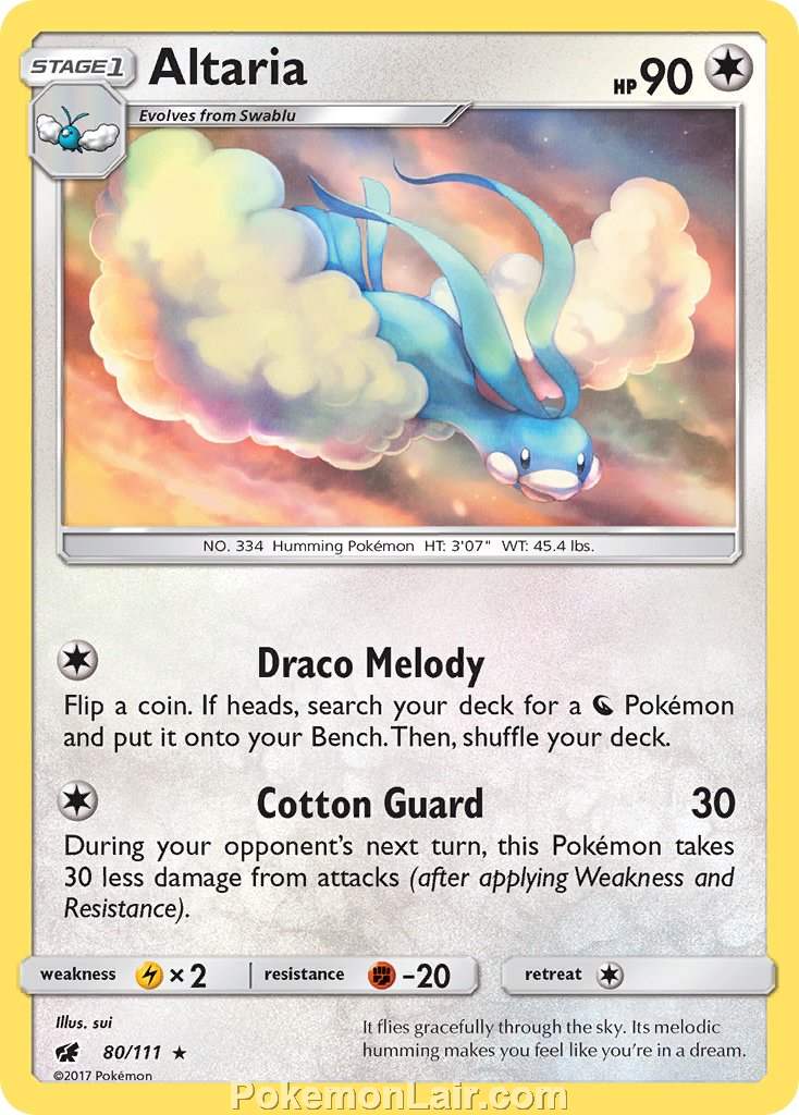 2017 Pokemon Trading Card Game Crimson Invasion Price List – 80 Altaria