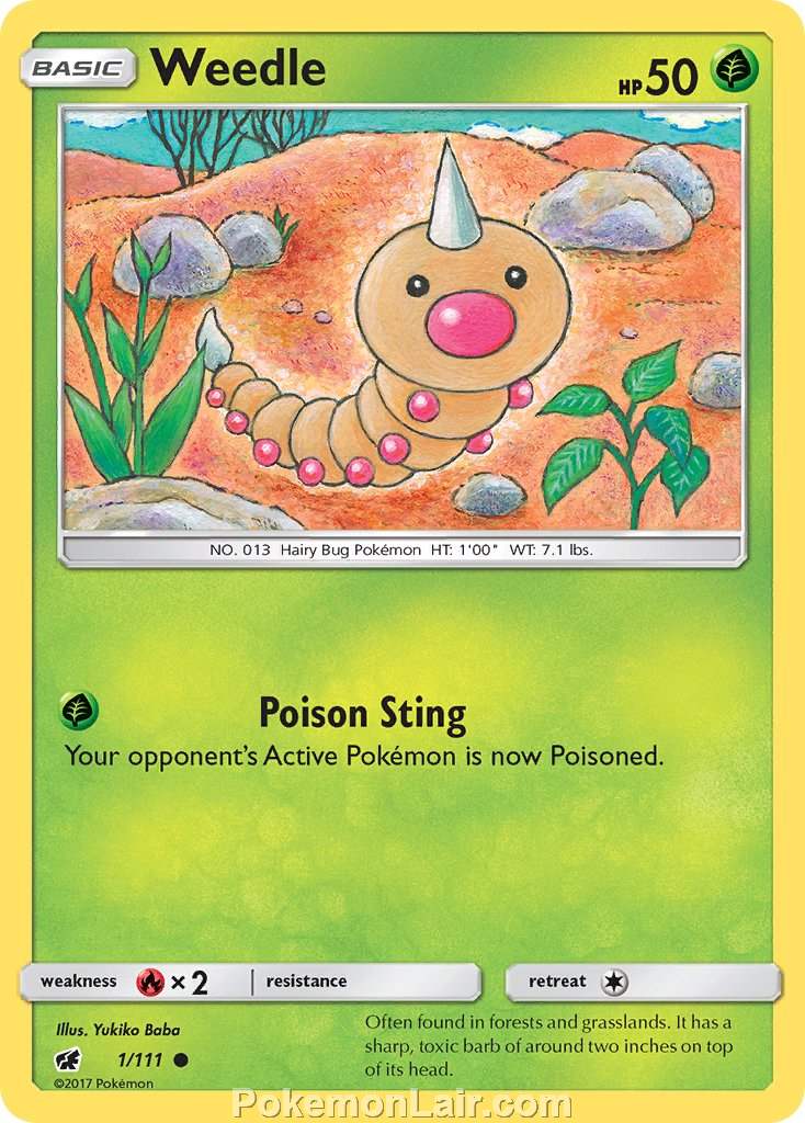 2017 Pokemon Trading Card Game Crimson Invasion Set – 1 Weedle