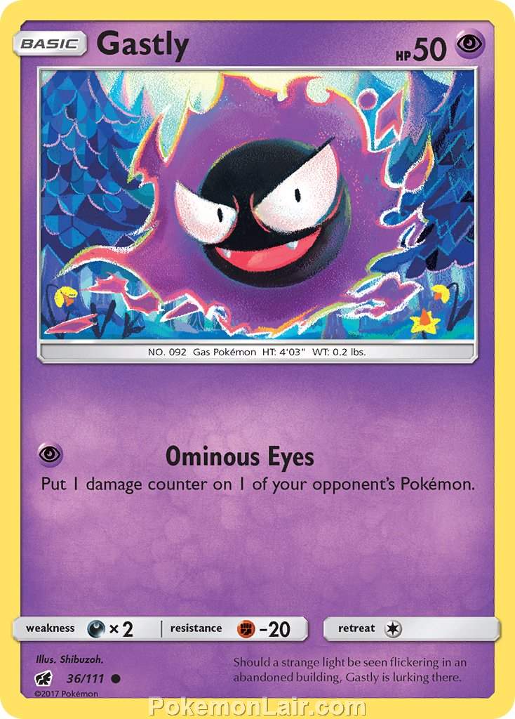 2017 Pokemon Trading Card Game Crimson Invasion Set – 36 Gastly