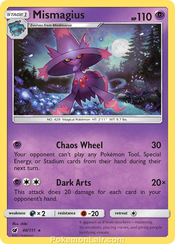 2017 Pokemon Trading Card Game Crimson Invasion Set – 40 Mismagius