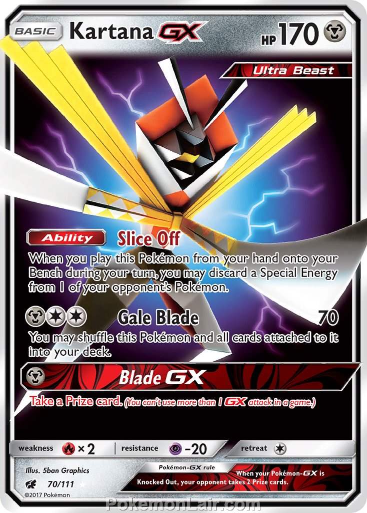 2017 Pokemon Trading Card Game Crimson Invasion Set – 70 Kartana GX