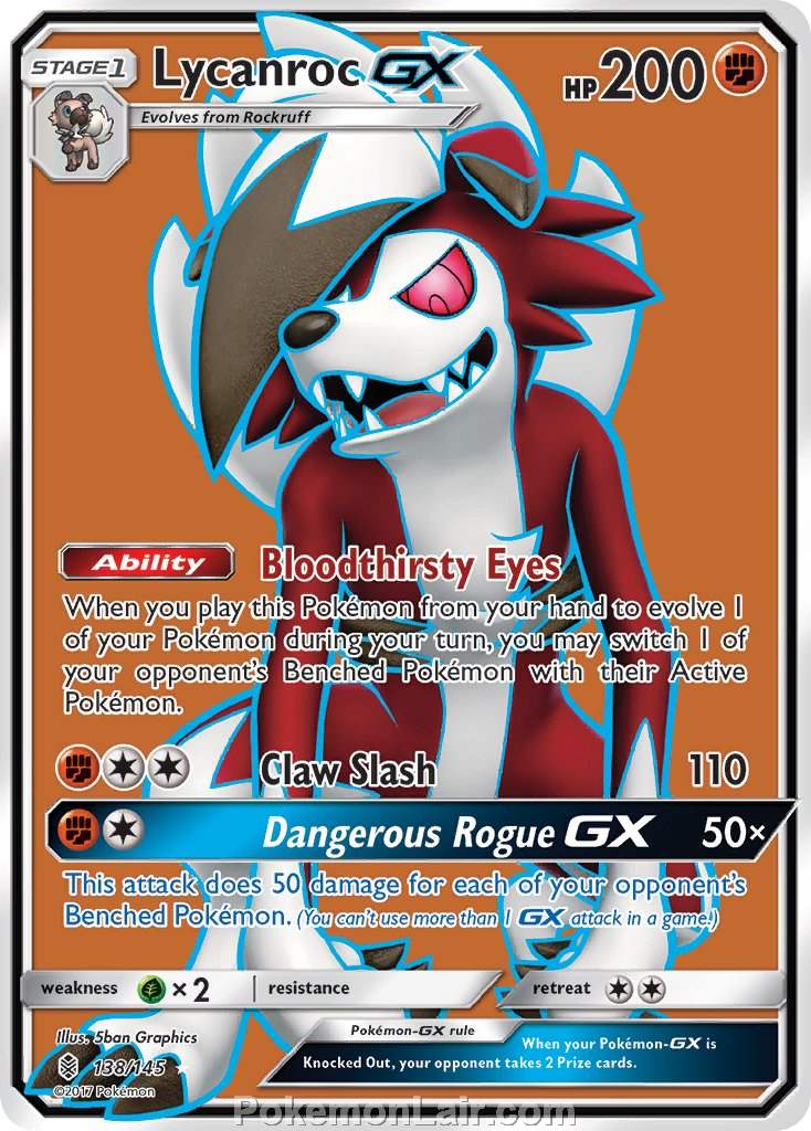 2017 Pokemon Trading Card Game Guardians Rising Price List – 138 Lycanroc GX