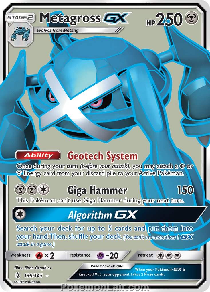 2017 Pokemon Trading Card Game Guardians Rising Price List – 139 Metagross GX