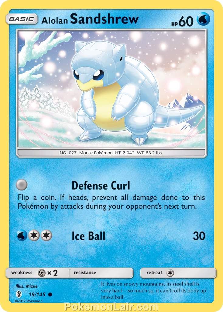 2017 Pokemon Trading Card Game Guardians Rising Price List – 19 Alolan Sandshrew