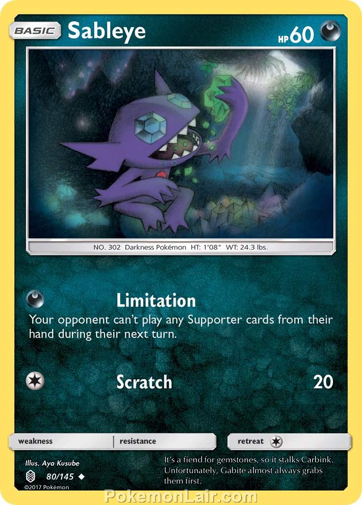 2017 Pokemon Trading Card Game Guardians Rising Price List – 80 Sableye