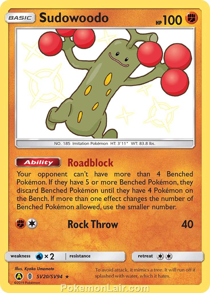 2017 Pokemon Trading Card Game Guardians Rising Price List – SV20 Sudowoodo