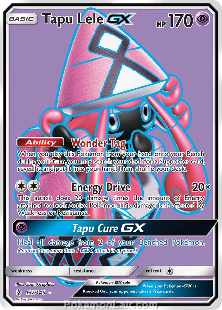 2017 Pokemon Trading Card Game Guardians Rising Set – 137 Tapu Lele GX