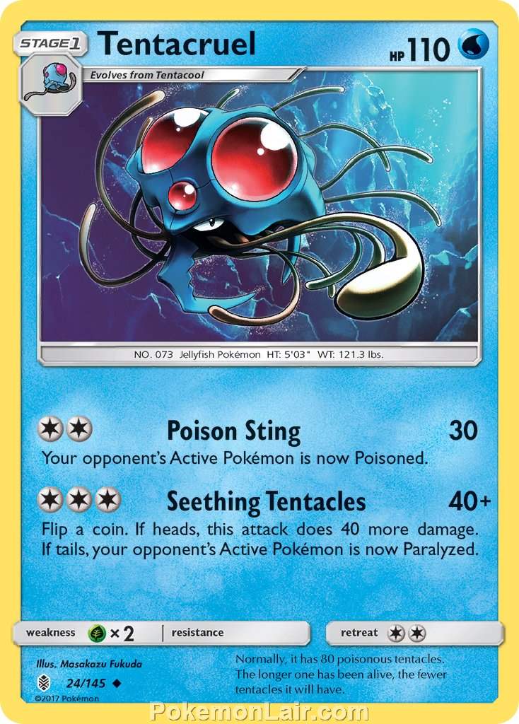 2017 Pokemon Trading Card Game Guardians Rising Set – 24 Tentacruel