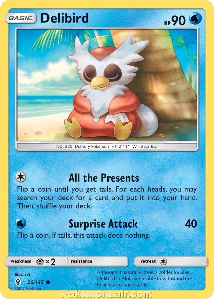 2017 Pokemon Trading Card Game Guardians Rising Set – 26 Delibird