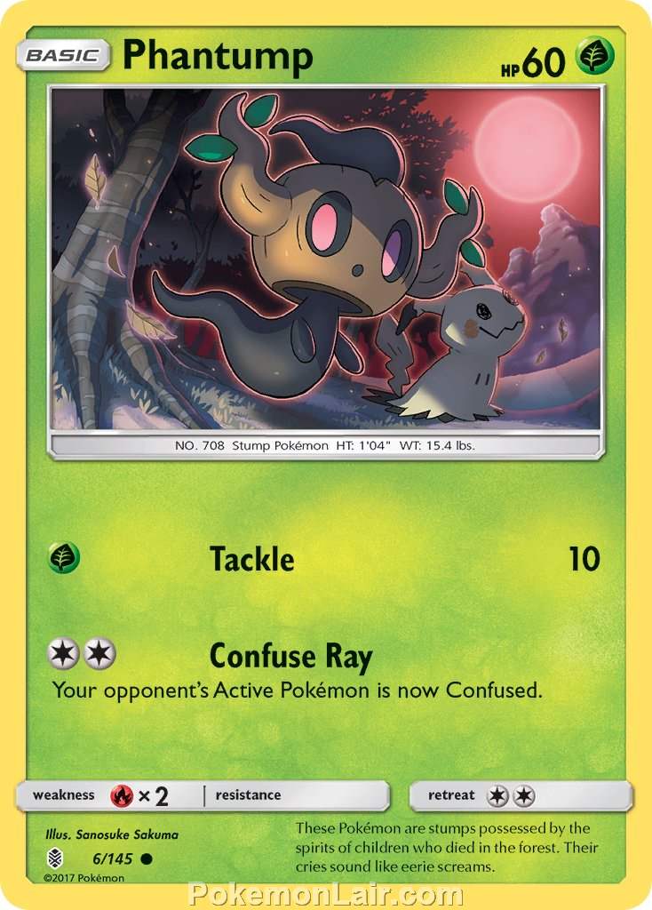 2017 Pokemon Trading Card Game Guardians Rising Set – 6 Phantump