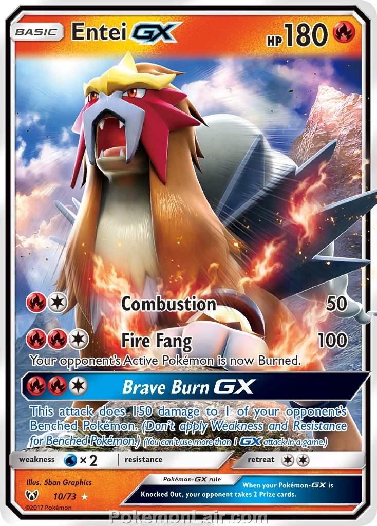 2017 Pokemon Trading Card Game Shining Legends Price List – 10 Entei GX