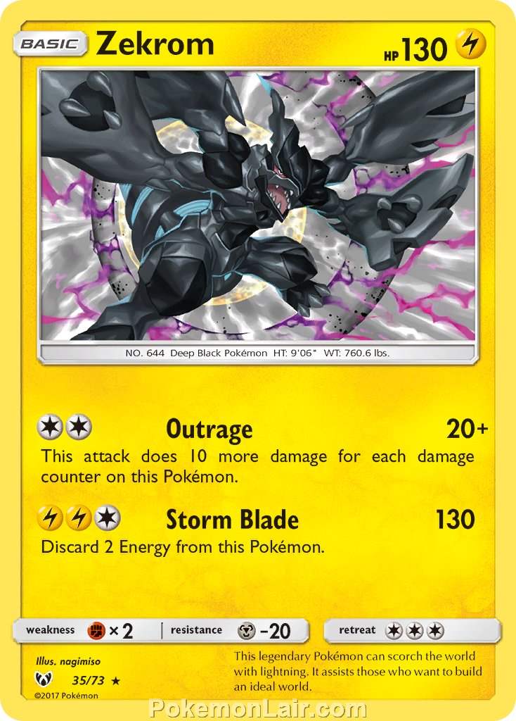 2017 Pokemon Trading Card Game Shining Legends Price List – 35 Zekrom