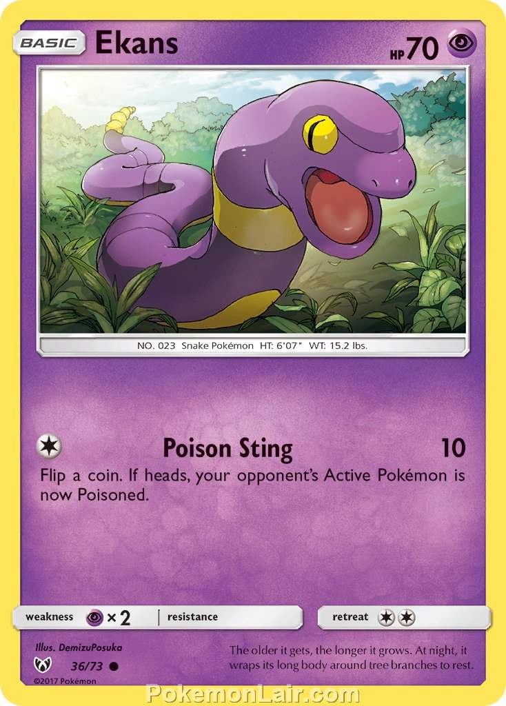 2017 Pokemon Trading Card Game Shining Legends Price List – 36 Ekans