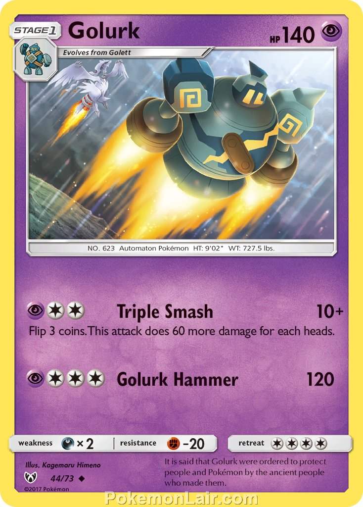 2017 Pokemon Trading Card Game Shining Legends Price List – 44 Golurk